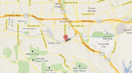 Map to our Studio City location near San Fernando Valley